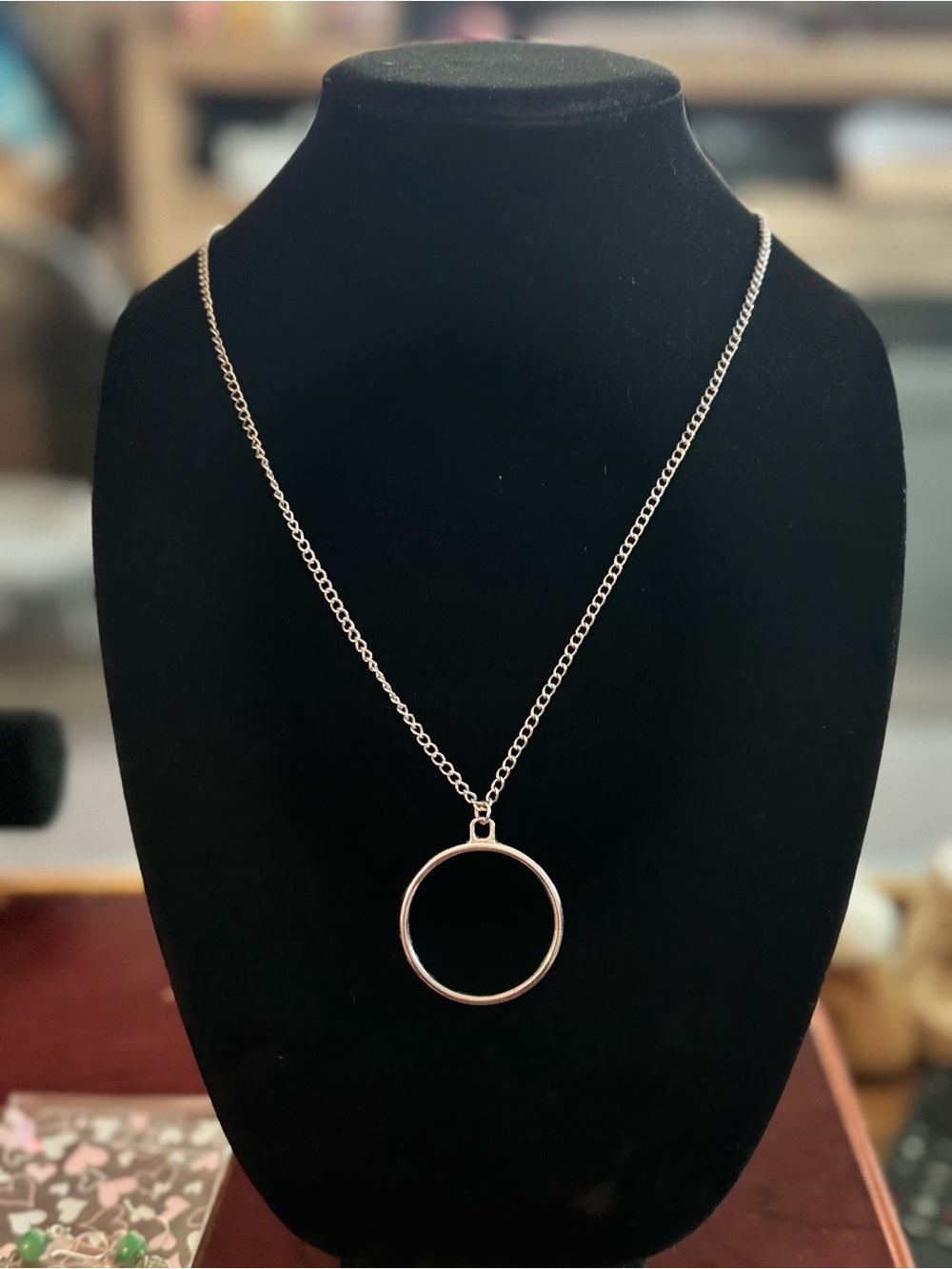 Classic Silver Circle Pendant Necklace - Women Jewelry